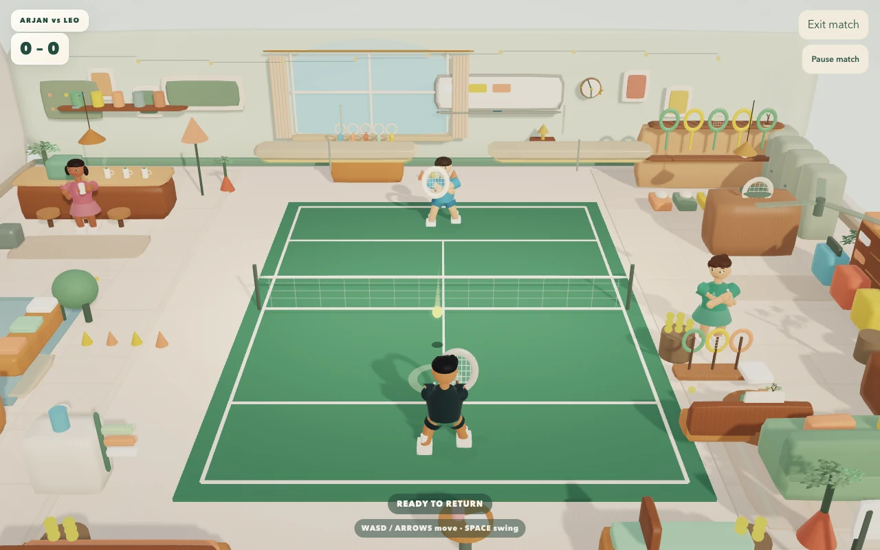 Rally House tennis court, ready to play